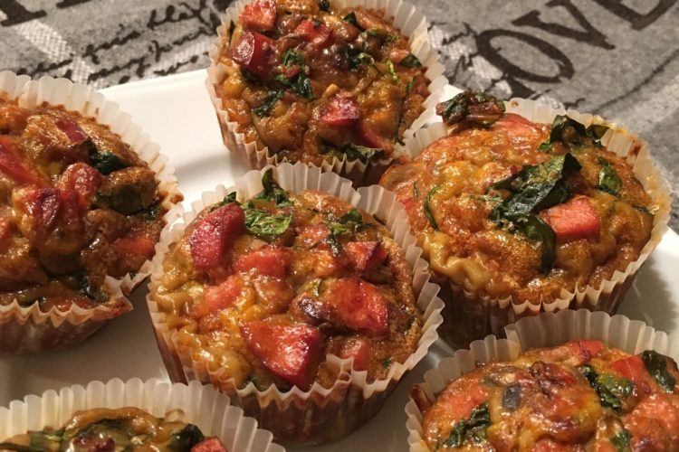 Muffiny s čerstvým špenátem a pestem